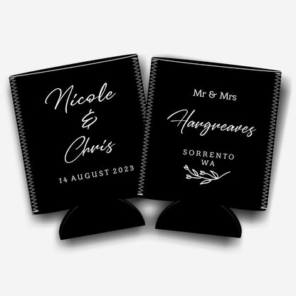 Colapsible flat-pack stubby holders wedding