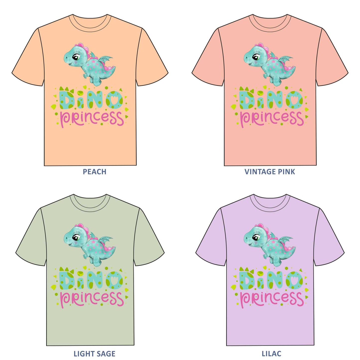 Dino Princess T-shirt for Girls - #352