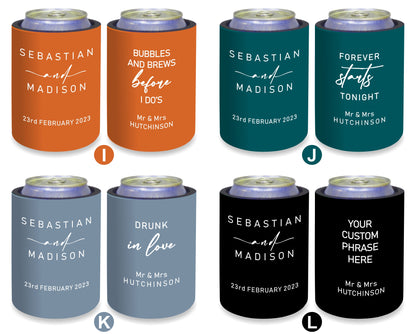 Wedding Gift Stubby Holder. Cheers - Quantity 20 - #235A - FREE EXPRESS SHIPPING.