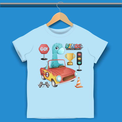Baby Dino in cartoon car T-shirt for Boys