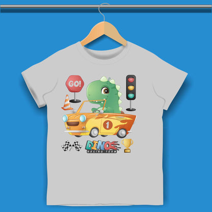 Baby Dino in cartoon car T-shirt for Boys