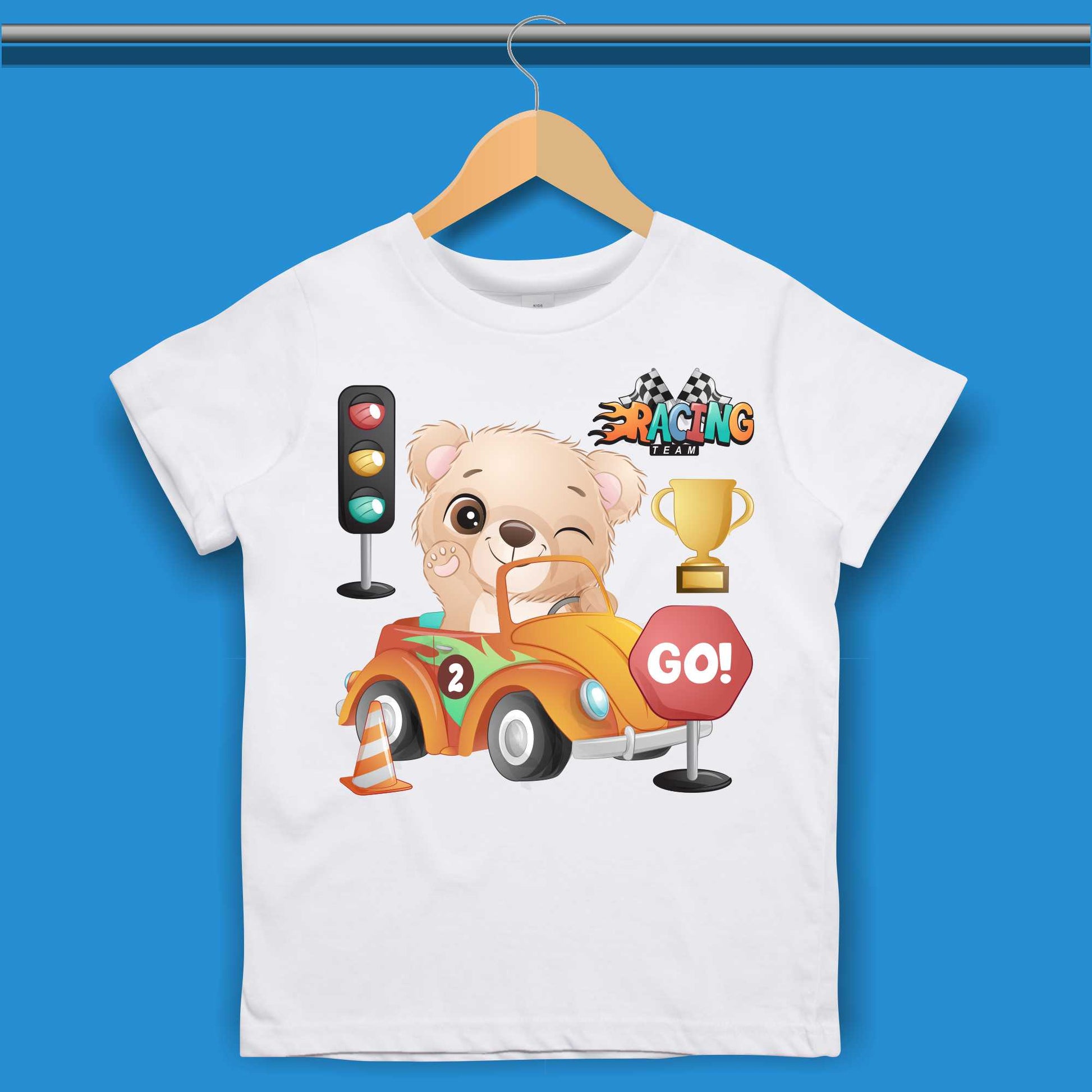 Baby bear in cartoon cars T-shirt for Boys