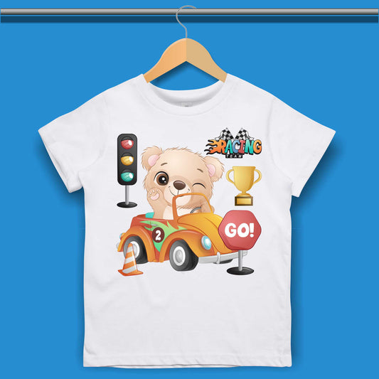 Baby bear in cartoon cars T-shirt for Boys