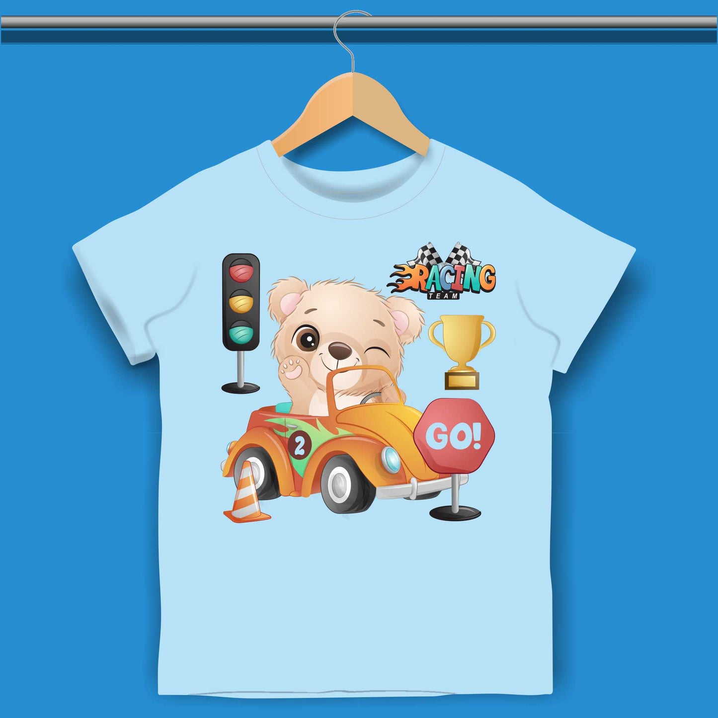 Baby bear in cartoon cars T-shirt for Boys