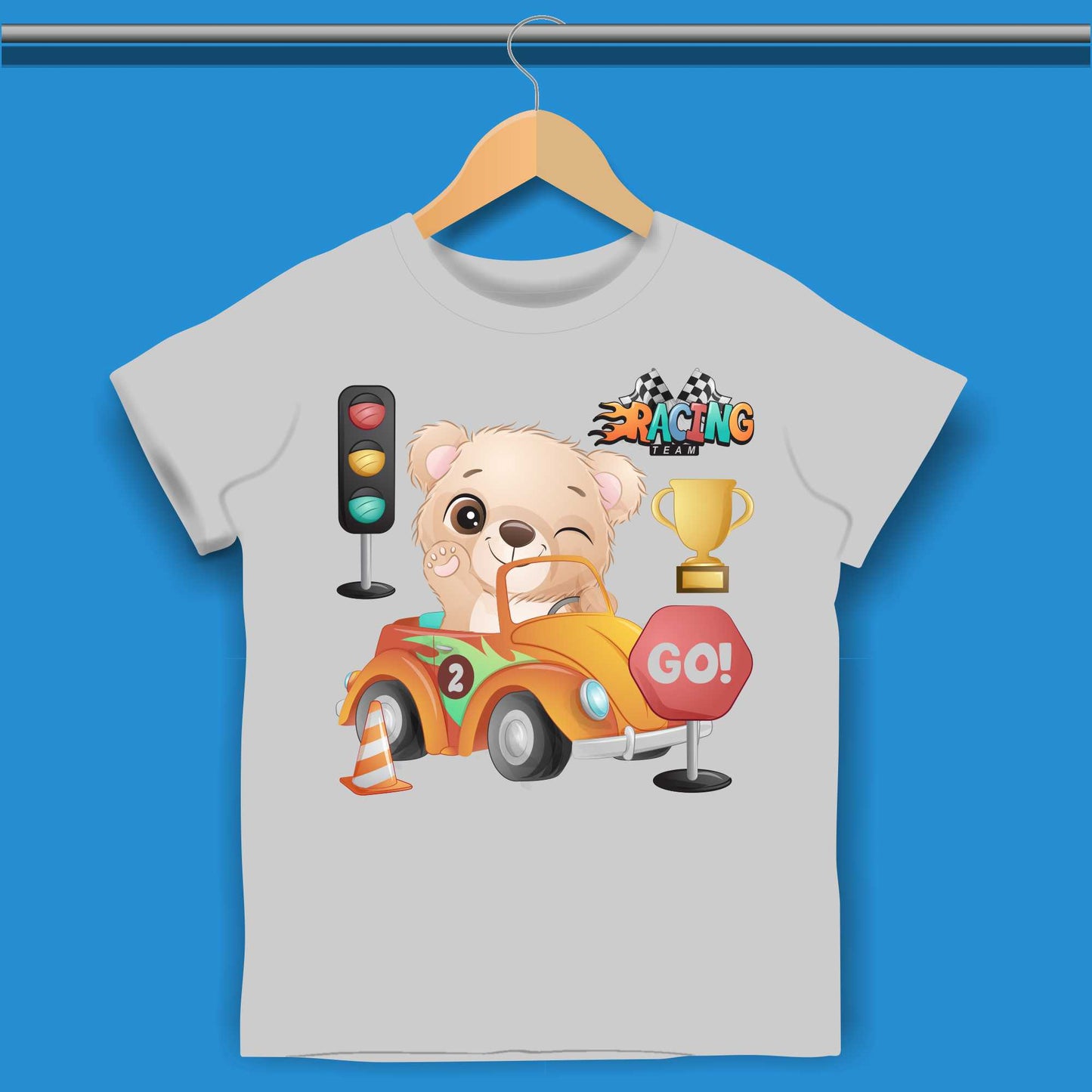 Baby bear in cartoon cars T-shirt for Boys