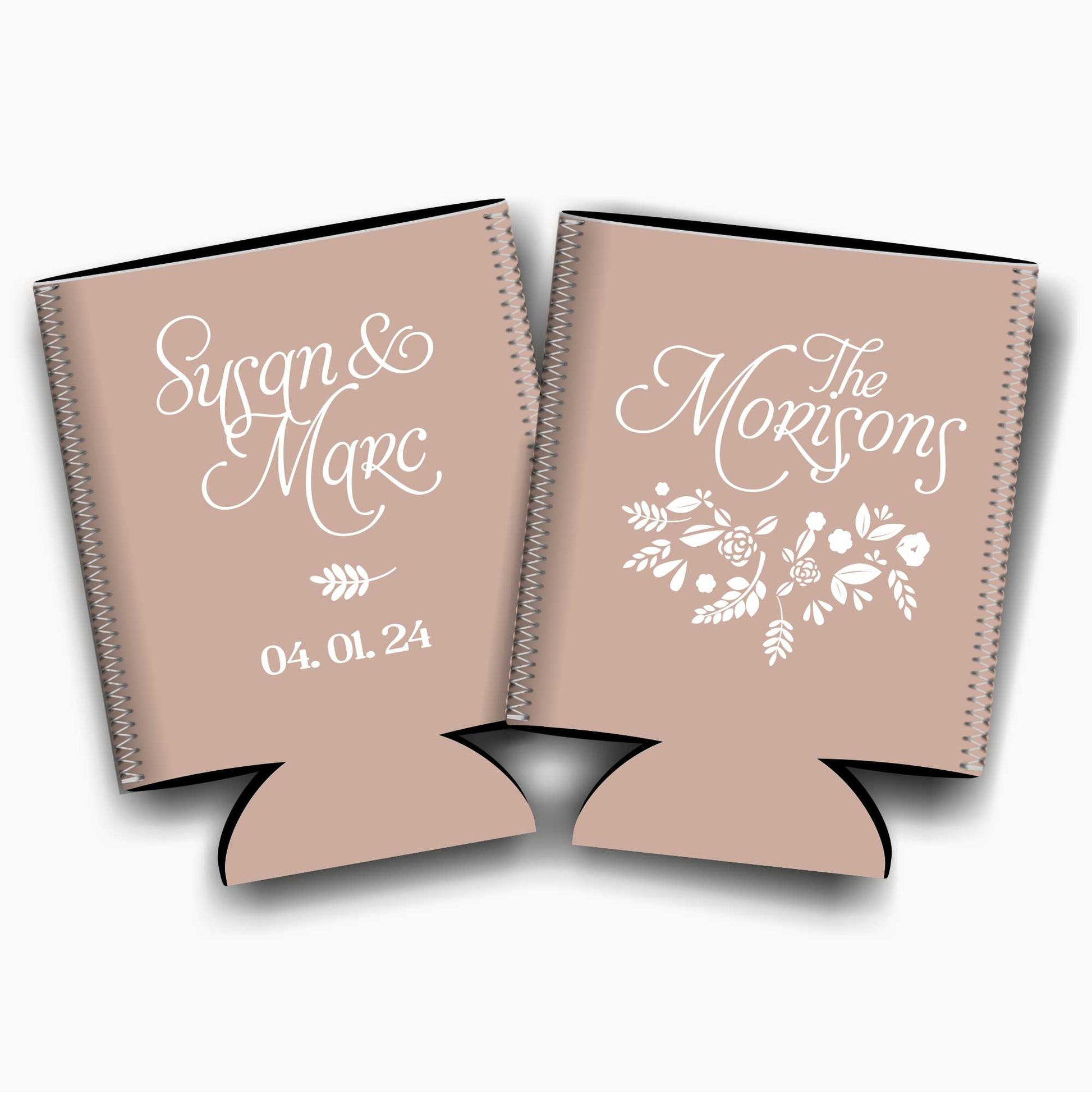 Colapsible flat-pack stubby holders wedding