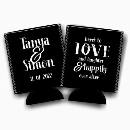 Colapsible flat-pack stubby holders wedding