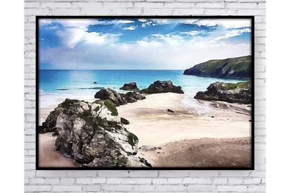 Beach Ocean Wall Art. Beach Prints. Artistic Watercolour beach print. Ocean Prints. Size A4. #0146