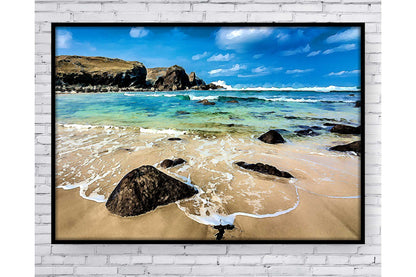 Beach Ocean Wall Art. Beach Prints. Artistic Watercolour beach print. Ocean Prints. Size A4. #0147