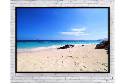 Beach Ocean Wall Art. Beach Prints. Artistic Watercolour beach print. Serene sunset beach scene. Size A4. #0187