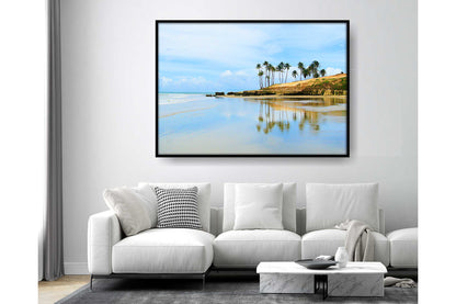 Beach Ocean Wall Art. Beach Prints. Artistic Watercolour beach print. Serene beach scene. Size A4. #0198