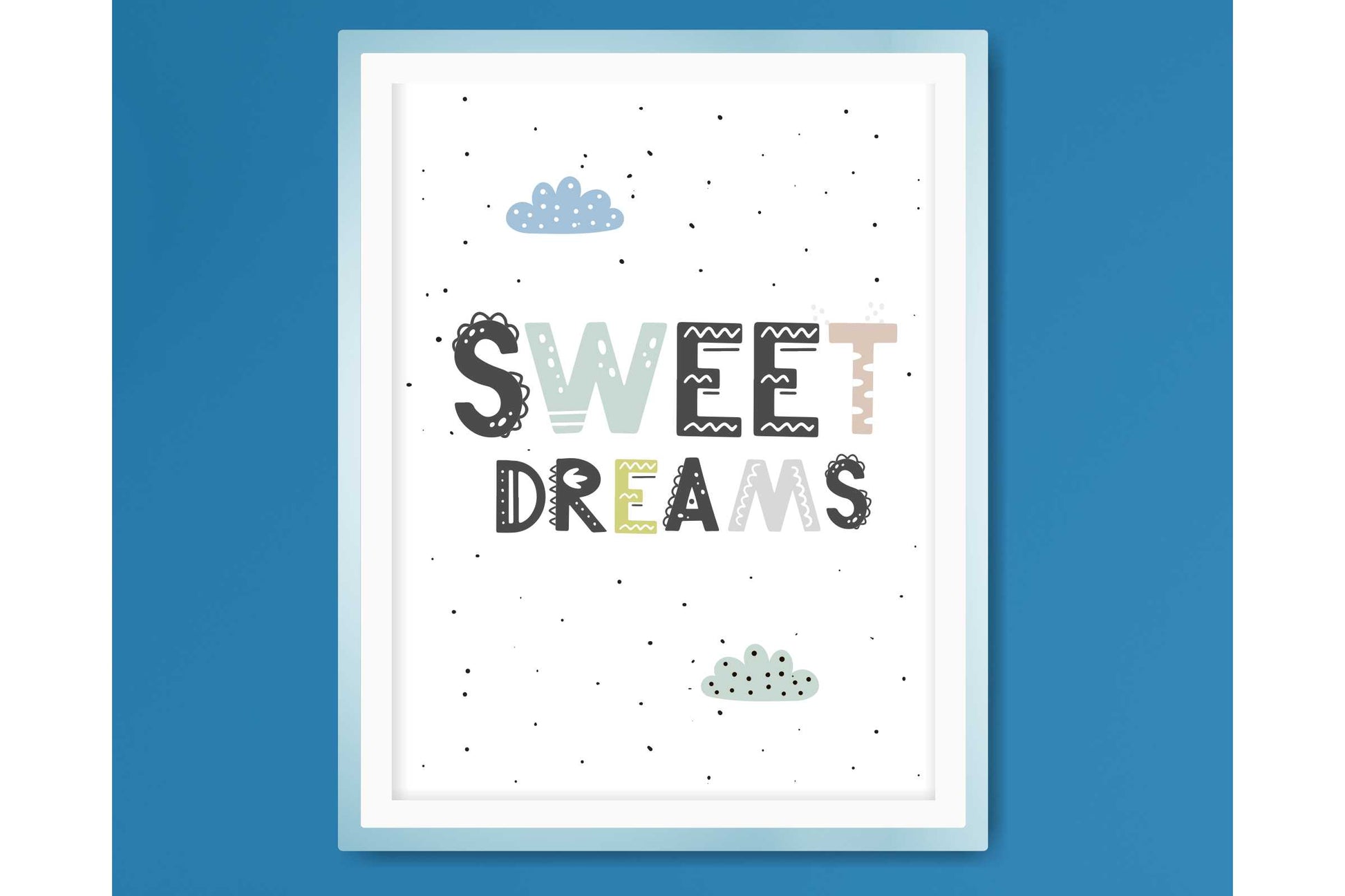 Wall Art Print for Boys Sweet Dreams