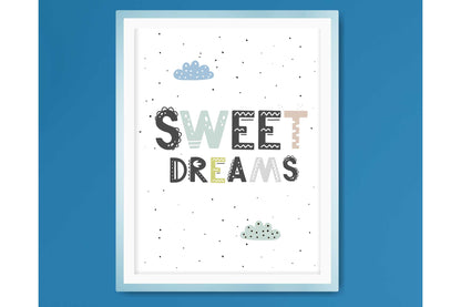 Wall Art Print for Boys Sweet Dreams