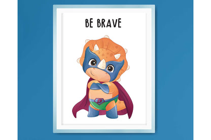 Wall Art Print for Boys Room Superhero animals