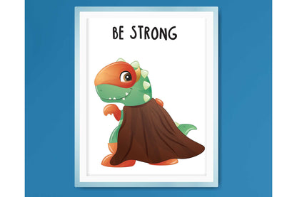 Wall Art Print for Boys Room Superhero animals