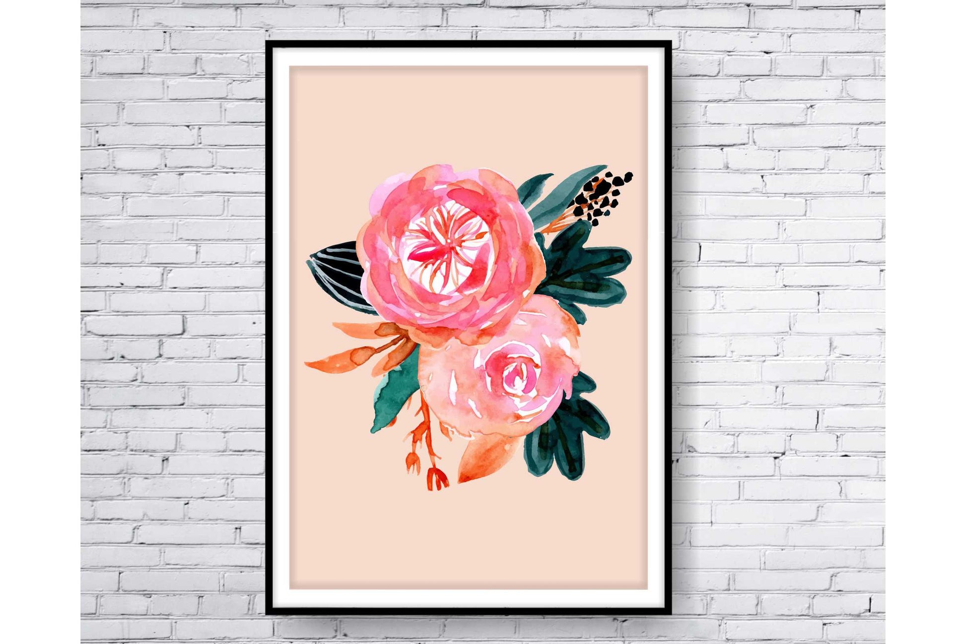 loral and tropical floral wall art. Watercolour Floral and tropical floral prints.