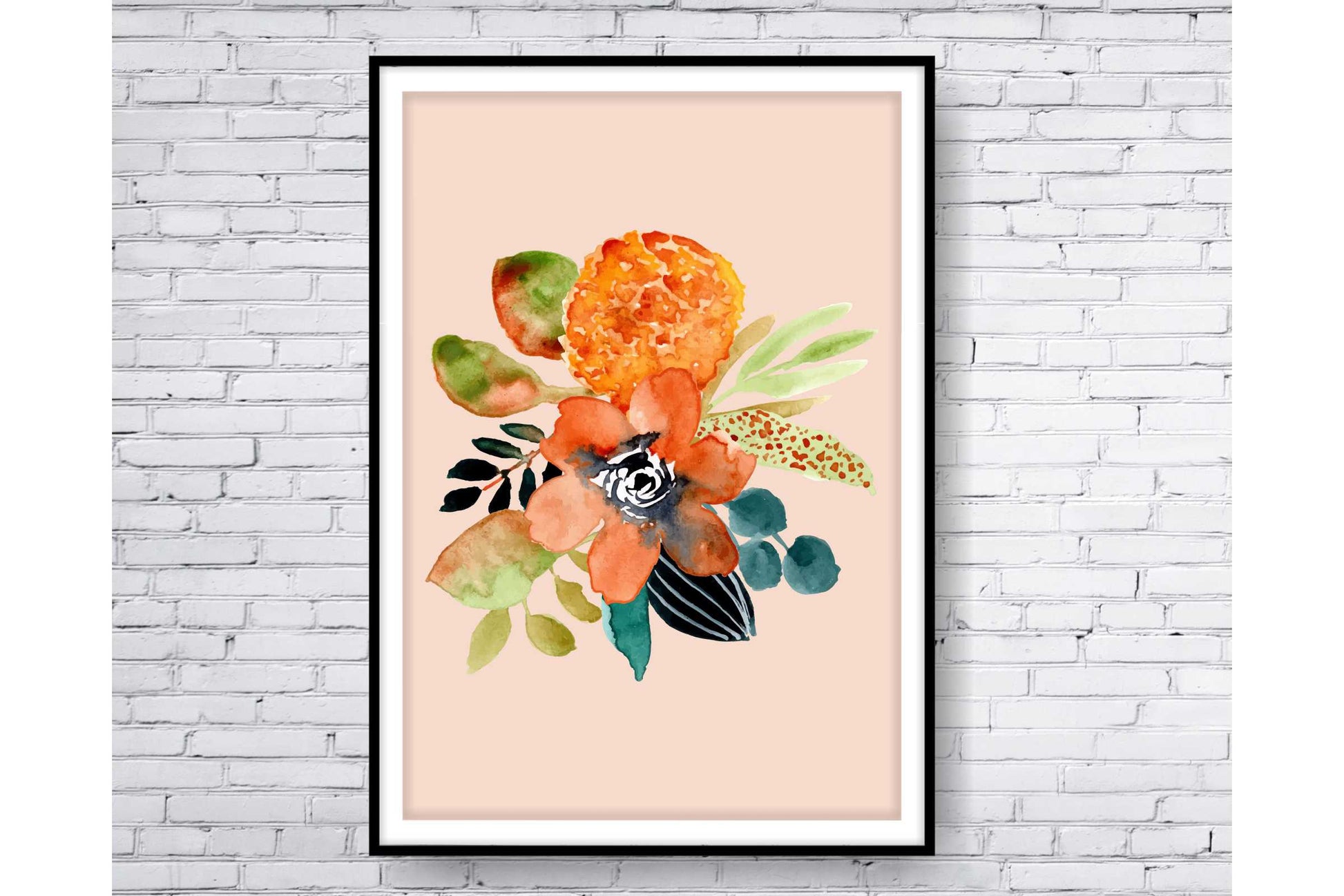 loral and tropical floral wall art. Watercolour Floral and tropical floral prints.