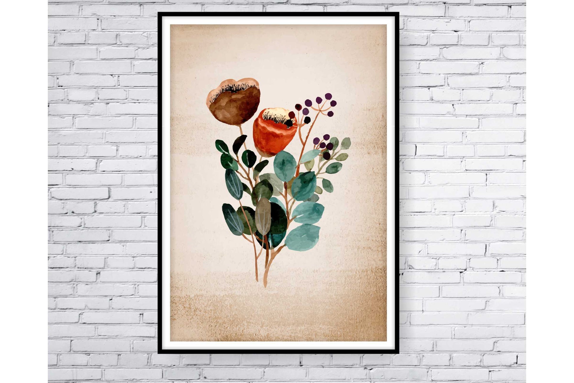 loral and tropical floral wall art. Watercolour Floral and tropical floral prints.