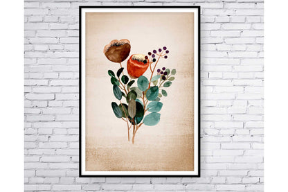 loral and tropical floral wall art. Watercolour Floral and tropical floral prints.