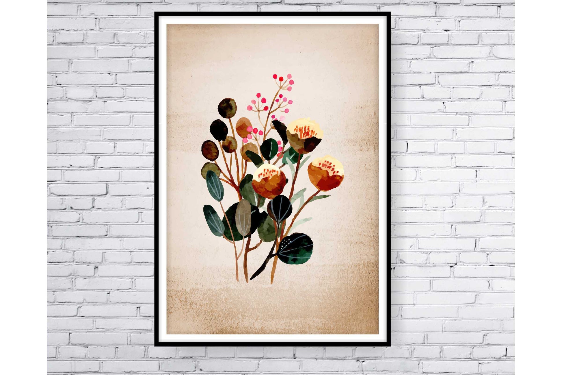loral and tropical floral wall art. Watercolour Floral and tropical floral prints.
