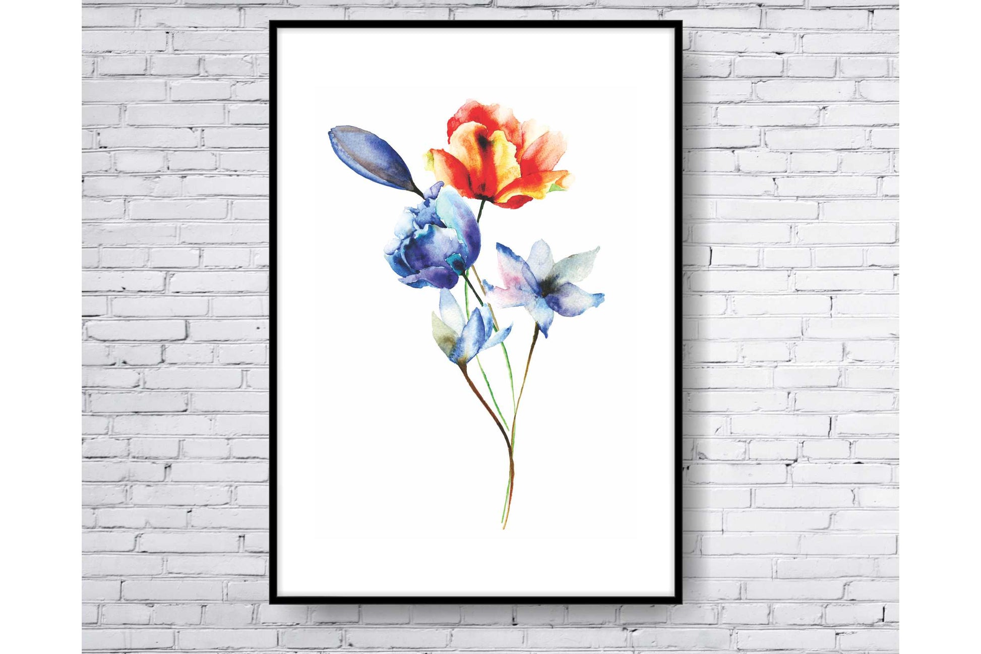 loral and tropical floral wall art. Watercolour Floral and tropical floral prints.