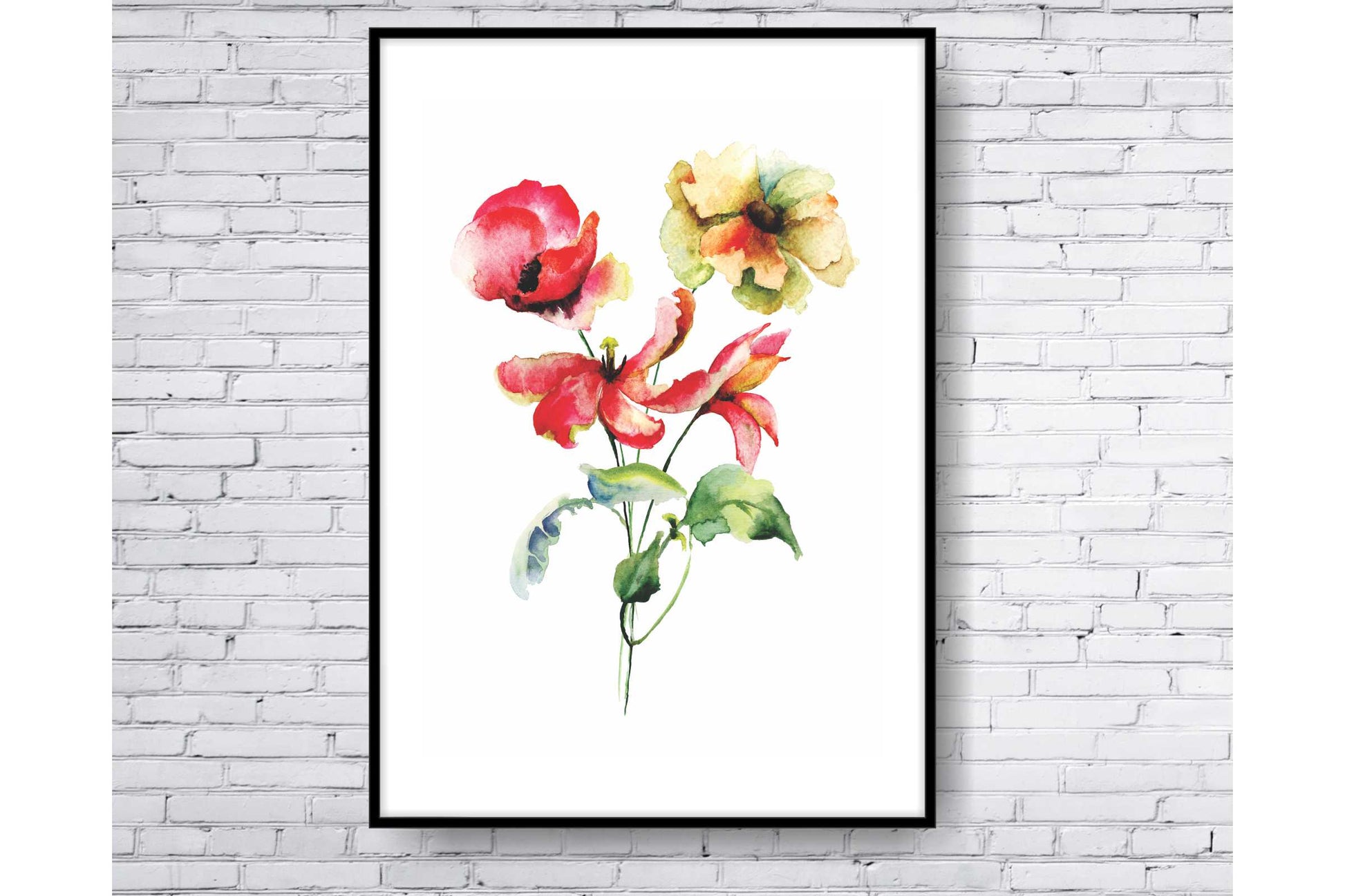 loral and tropical floral wall art. Watercolour Floral and tropical floral prints.