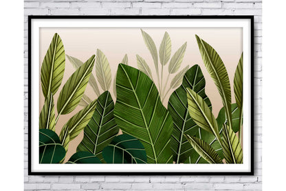 Floral and tropical floral wall art. Pastel Tropical leavs print. Size A4. #TRO088