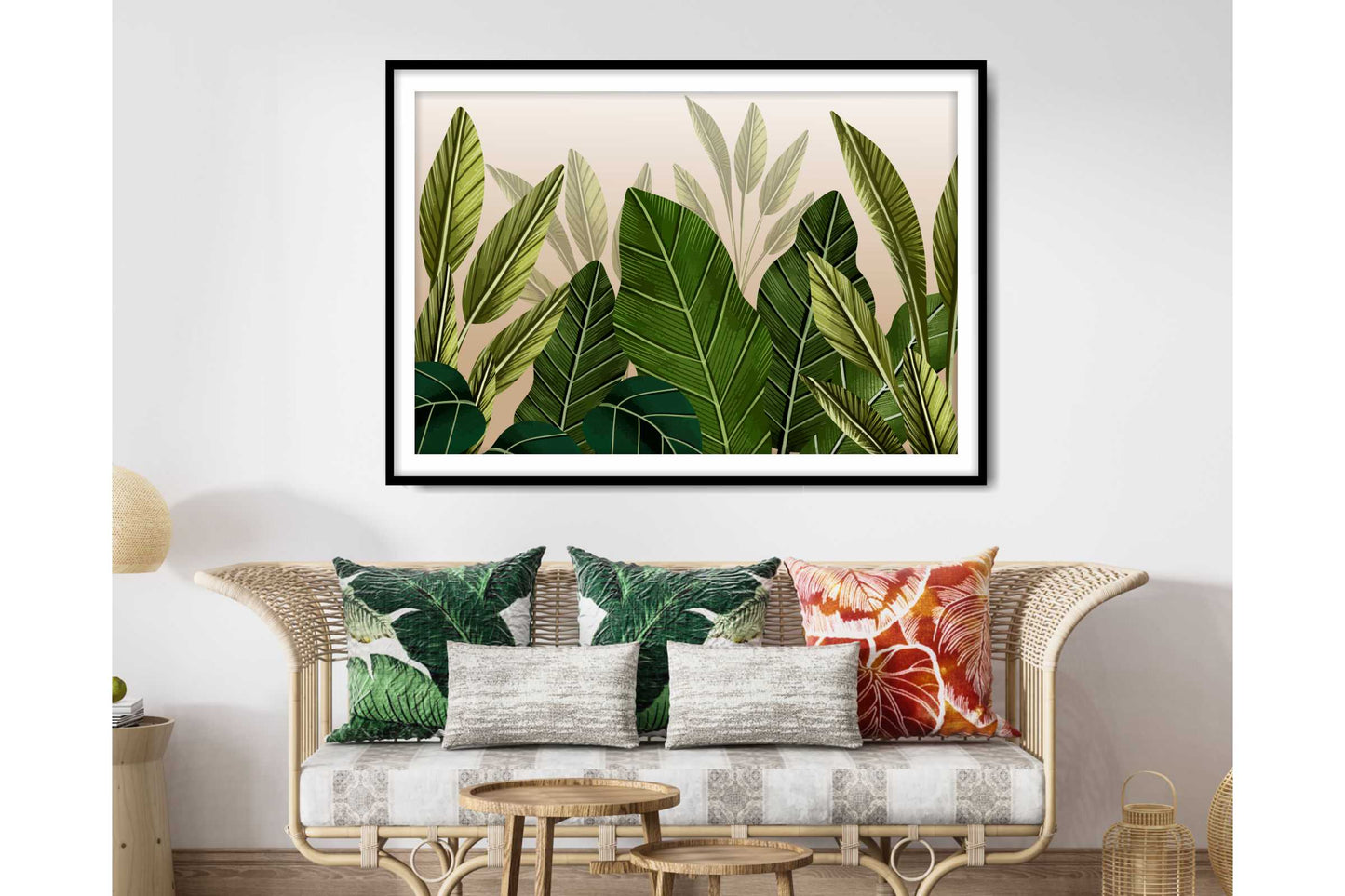 Floral and tropical floral wall art. Pastel Tropical leavs print. Size A4. #TRO088