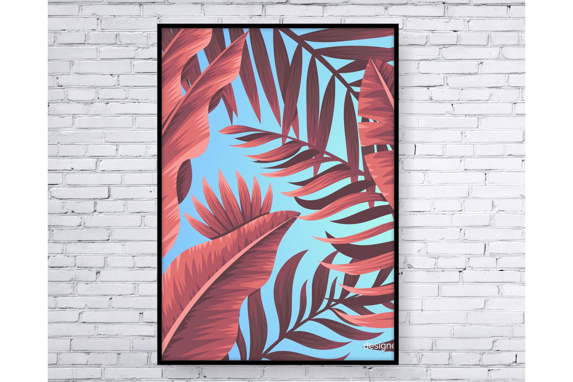 Floral and tropical floral wall art. Tropical leavs print.