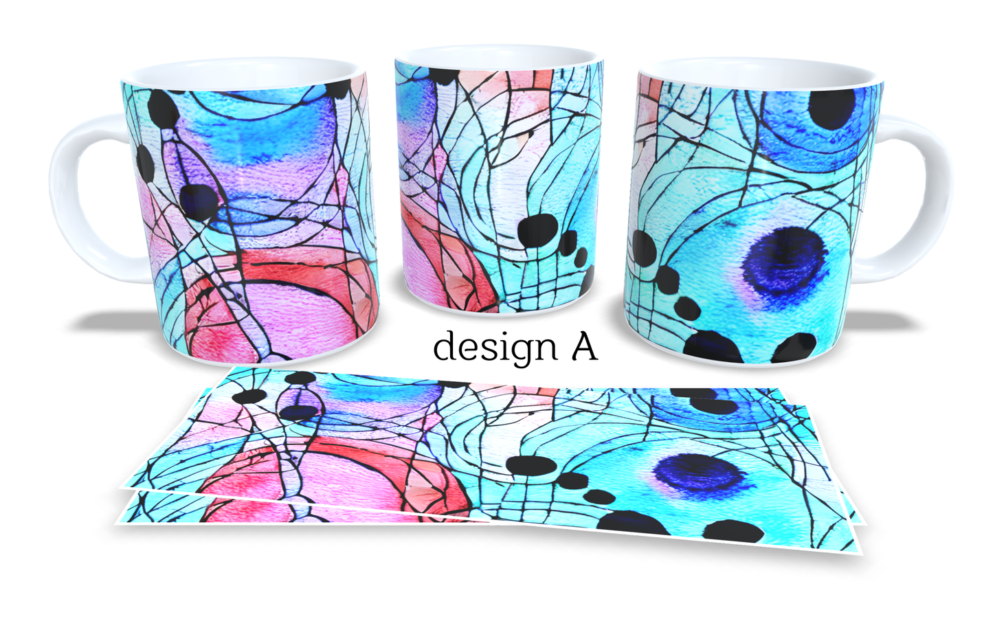 Colourfull Coffee and Tea Mug. Coffee Cup. Tea Mug. Abstract. Full colour sublimated #286