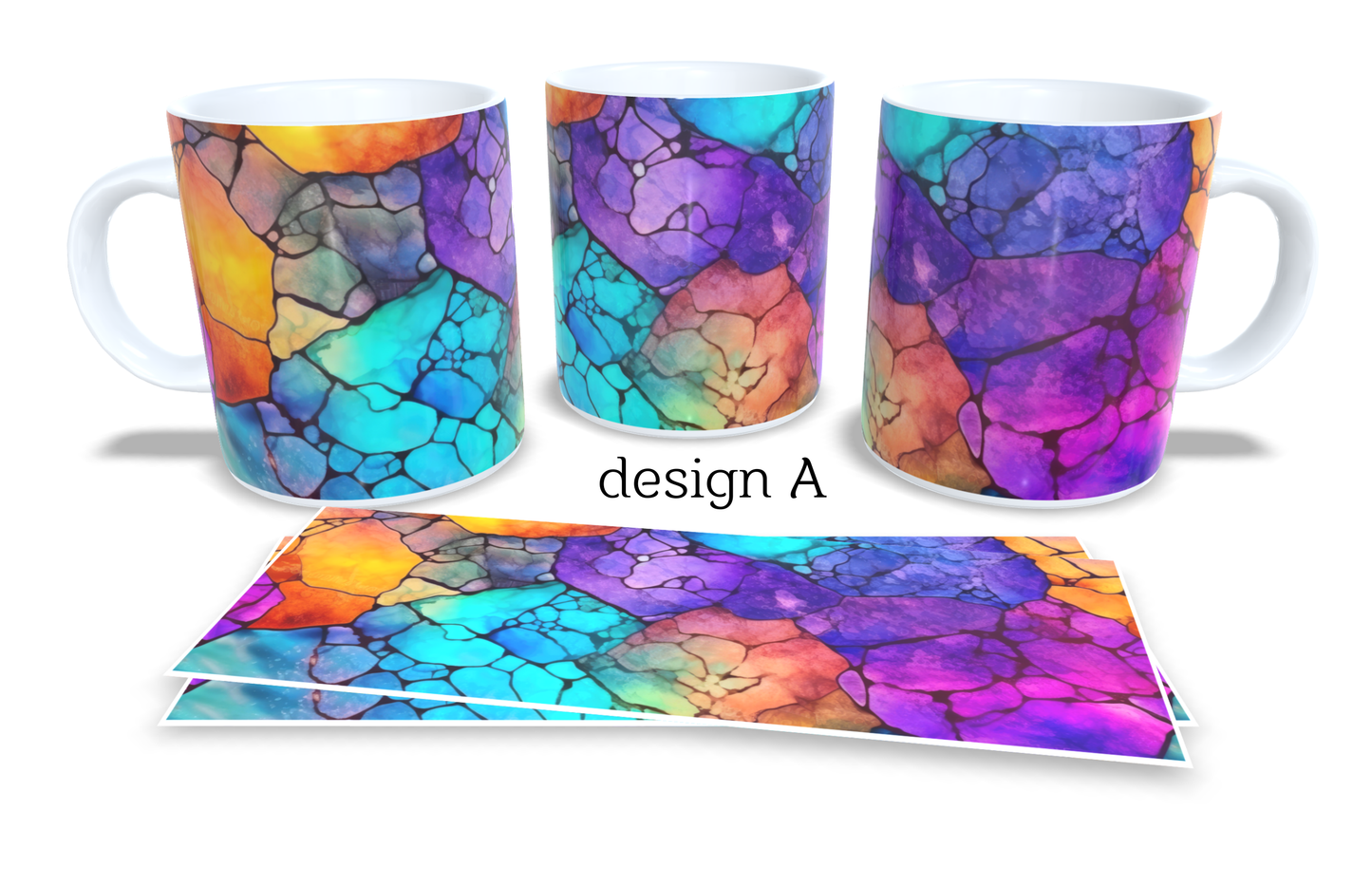 Colourfull Coffee and Tea Mug. Coffee Cup. Tea Mug. Abstract design. Full colour sublimated #015