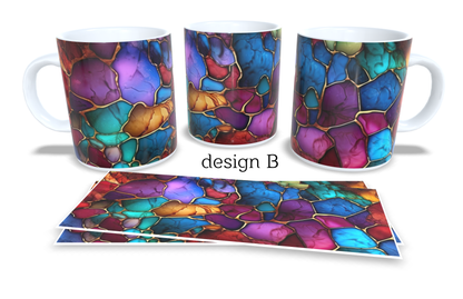 Colourfull Coffee and Tea Mug. Coffee Cup. Tea Mug. Abstract design. Full colour sublimated #015