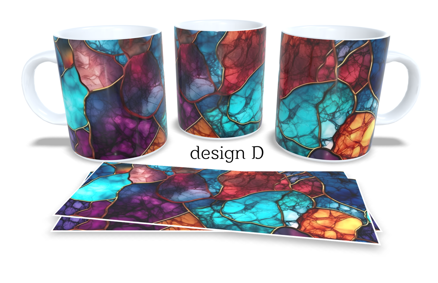 Colourfull Coffee and Tea Mug. Coffee Cup. Tea Mug. Abstract design. Full colour sublimated #015