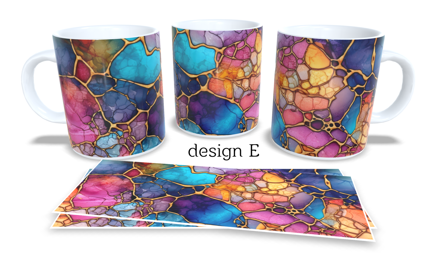 Colourfull Coffee and Tea Mug. Coffee Cup. Tea Mug. Abstract design. Full colour sublimated #015