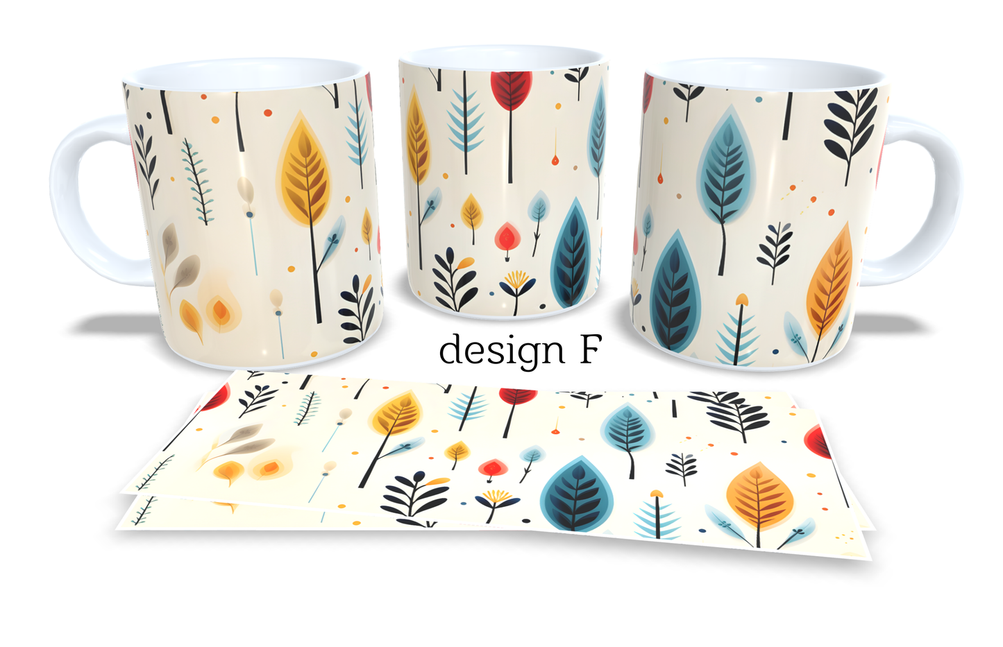 Colourfull Coffee and Tea Mug. Coffee Cup. Tea Mug. Boho floral design. Full colour sublimated #247
