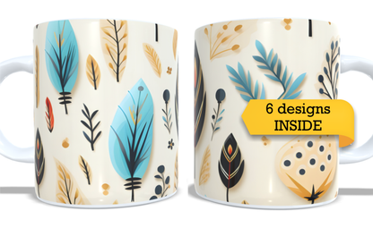 Colourfull Coffee and Tea Mug. Coffee Cup. Tea Mug. Boho floral design. Full colour sublimated #247