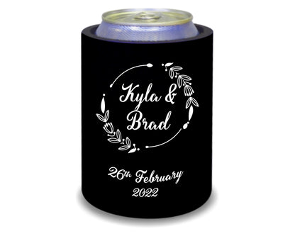 Personalized Wedding Stubby Holders.